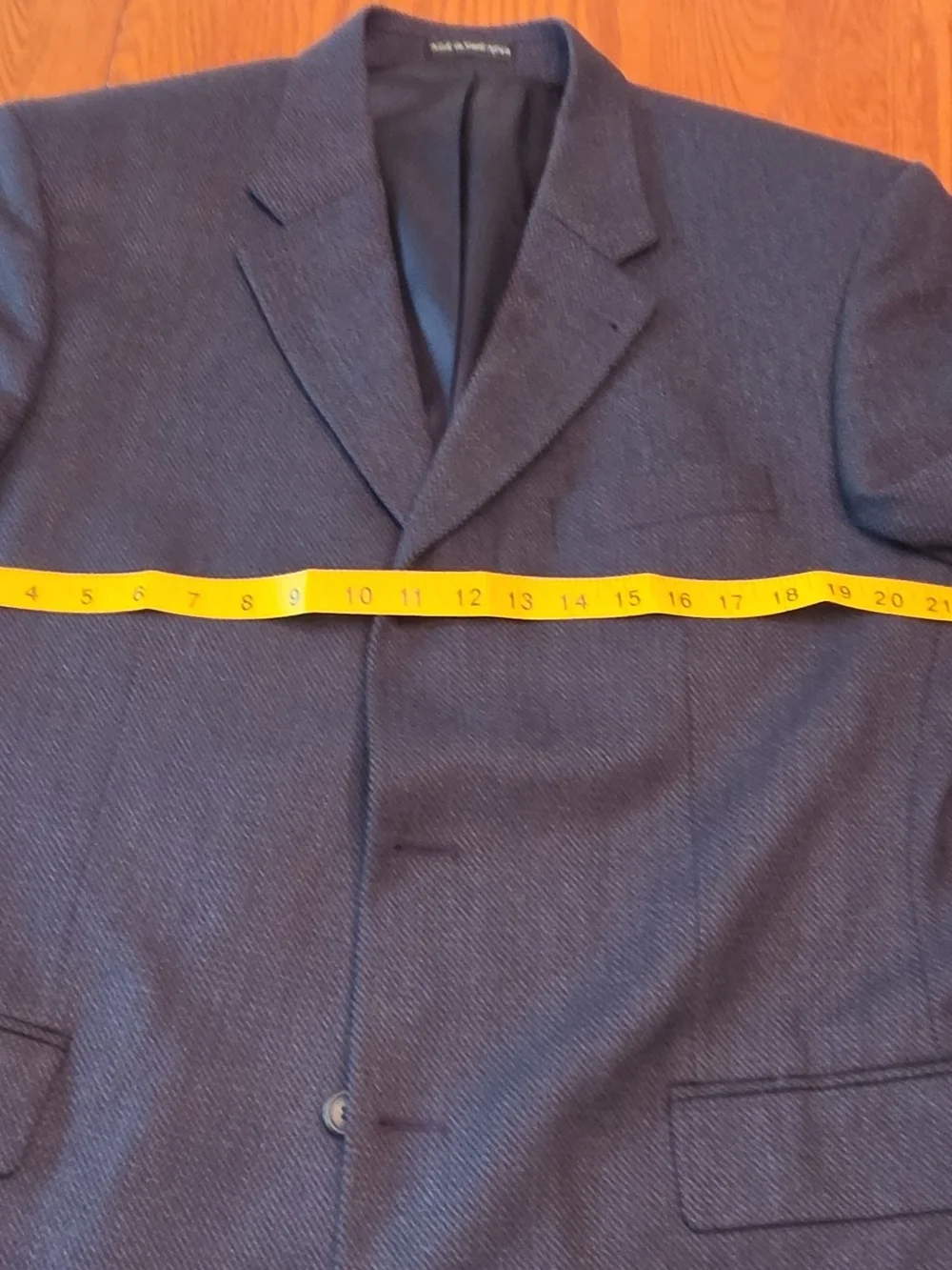 Men's FENZIA Dark Navy Wool Textured Blazer